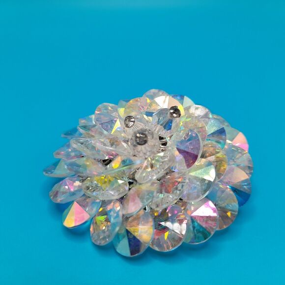 Vintage Un-Signed Vendome Aurora Borealis AB Crystal Rhinestone Brooch Pin - Picture 5 of 10
